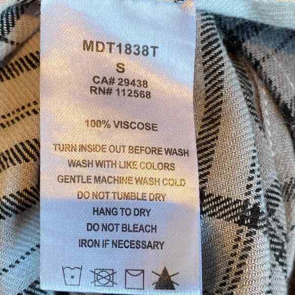 Miss Me Shirt Dress Small Gray Embroidered Ombre Boho Flannel High Low Tunic - Picture 10 of 10